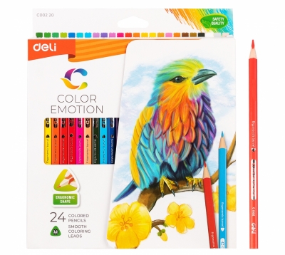 Карандаши Deli «Color Emotion», 24 цвета, треугольные 00220С