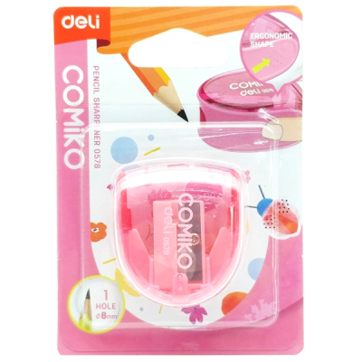 Точилка одинарная с контейнером "COMIKO", Deli 0578