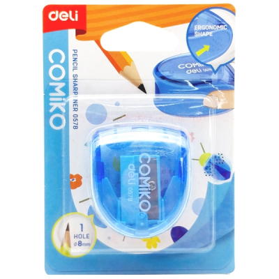 Точилка одинарная с контейнером "COMIKO", Deli 0578