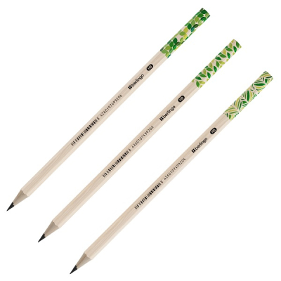 Карандаш ч/г Berlingo "Green Series" HB, шестигран., заточен., пластиковый, ассорти, BP00860