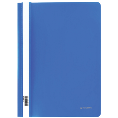 Скоросшиватель пластиковый BRAUBERG, А4, 130/180 мкм, голубой, 220386