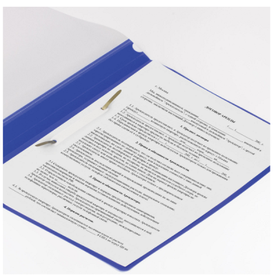 Скоросшиватель пластиковый BRAUBERG, А4, 130/180 мкм, синий, 220385