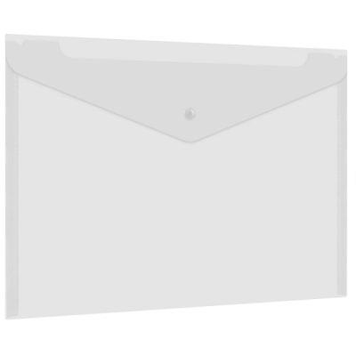 Папка-конверт с кнопкой А4, BRAUBERG "UNIVERSAL", до 100 листов, прозрачная, 0,15 мм, 273070