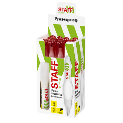 Ручка-корректор STAFF "EVERYDAY", 3 мл, металлический наконечник, 227570