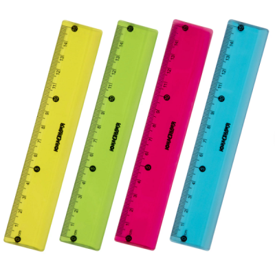 Линейка пластиковая 15 см ЮНЛАНДИЯ "Color", тонированная, ассорти, 210752