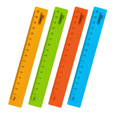 Линейка пластиковая 16 см, ПИФАГОР, неоновая, ассорти, 210827