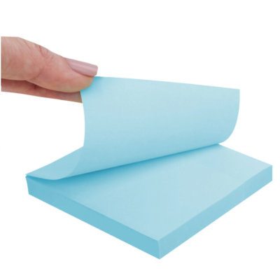 Блок самоклеящийся (стикеры) STAFF STANDARD, ПАСТЕЛЬНЫЙ 76х76 мм, голубой, 100 листов, 116574