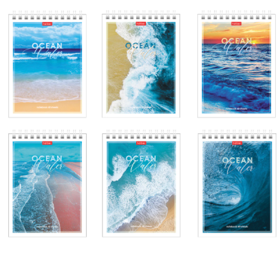 Блокнот А6, 40 л., гребень, картон, клетка, HATBER, "Аквалайф", 080473, 40Б6В1гр