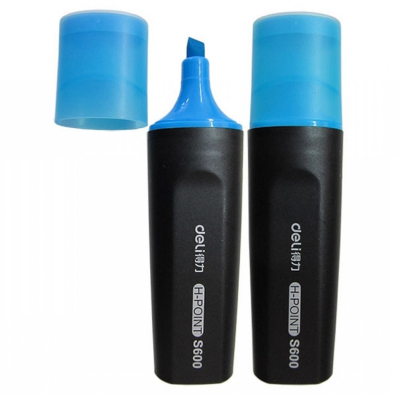 Маркер текстовыделитель H-POINT, голубой, Deli 600S