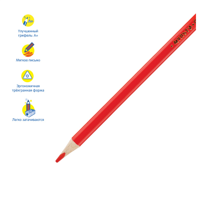 Карандаши цветные Мульти-Пульти "Енот в космосе", 12цв., трехгран., заточен., европодвес CP_29296