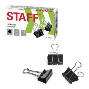Зажимы для бумаг STAFF EVERYDAY, 25мм, 12шт/уп, чёрные, 224607