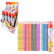 Карандаши Deli «ColoRun», 24 цвета, треугольные, в металлической тубе 00328С