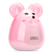 Точилка одинарная с контейнером "Мышонок", Deli 0569