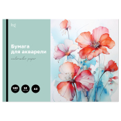 Папка для акварели, 10л., А3 BG "Маки", 180г/м2, БА10А3_60204