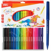 Фломастеры 24 цвета, ColoRun, Deli 10020С