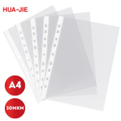 Файл A4, вертикальный, 30 мкм, 100 шт., Hua Jie
