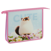 Папка для тетрадей 1 отделение, ArtSpace "Cute cat", А5, пластик, на молнии, ПТ-73О0005
