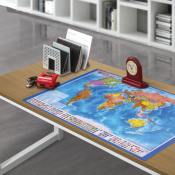 Коврик-подкладка настольный для письма (590х380 мм), с картой мира, BRAUBERG, 236777