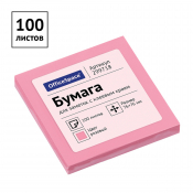 Самоклеящийся блок OfficeSpace 76*76мм, 100л, розовый 299718