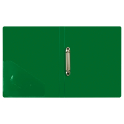 Папка на 2 кольцах СТАММ "Стандарт" А4, 25мм, 700мкм, пластик, зеленая, ММ-30590