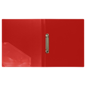 Папка на 2 кольцах СТАММ "Стандарт" А4, 25мм, 700мкм, пластик, красная, ММ-30591