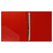 Папка на 4 кольцах СТАММ "Стандарт" А4, 25мм, 700мкм, пластик, красная, ММ-30601