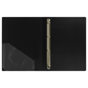 Папка на 4 кольцах СТАММ "Стандарт" А4, 25мм, 700мкм, пластик, черная, ММ-30604