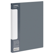 Папка с 30 вкладышами СТАММ "Стандарт" А4, 17мм, 600мкм, пластик, серая, ММ-30617