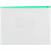 Папка-конверт на молнии OfficeSpace А4, прозрачная, 150мкм, молния зеленая 329759