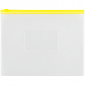 Папка-конверт на молнии OfficeSpace А5, прозрачная, 150мкм, молния желтая 329765