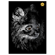 Гравюра с эффектом серебра ТРИ СОВЫ "Шпиц", А5, GA5_48287