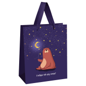 Пакет подарочный 18*23*10см MESHU "Я подарю тебе луну", отд. фольгой, выб. лак, матовая ламинация, MS_51871