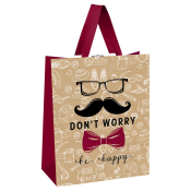 Пакет подарочный 18*23*10см MESHU "Don t worry", выб. лак, крафт, MS_51753