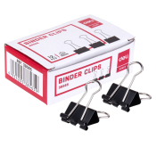 Зажим Deli, 19 мм, черный, 12 шт/уп, 8565