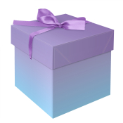 Коробка складная подарочная MESHU "Duotone. Blue-Lilac gradient", (15*15*15см), с лентой, MS_54174
