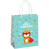 Пакет подарочный 18*23*10см MESHU "Super hero", матовая ламинация, MS_61565