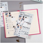 Наклейки бумажные для ежедневников MESHU "Strict lines", 12*21см, фольга, 53 наклейки, европодвес, MS_36977