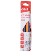Карандаш ч/г Deli с ластиком, трехгранный, пластиковый, НВ, U50000