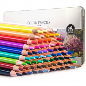 Художественные карандаши 72 цвета, в металлическом пенале, Deli 6568