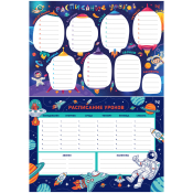 Расписание уроков с расписанием звонков А4 BG "Пиши-стирай. Космос", 367885