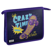 Папка для тетрадей 1 отделение, А5, ArtSpace "Crazy Time", пластик, на молнии, ПТЛ-715_58196
