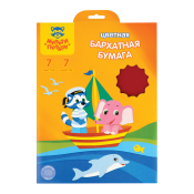 Бархатная бумага А4, Мульти-Пульти "Приключения Енота", 7л., 7цв., в папке с европодвесом, ББ7А4_11087
