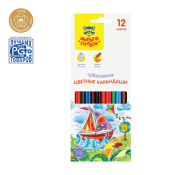 Карандаши цветные Мульти-Пульти "Невероятные приключения", 12цв., трехгран., заточен., картон, европодвес, CP_41053