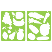 Набор трафаретов-раскрасок СТАММ "Овощи и фрукты", 2шт., ТТ-31112