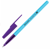 Ручка шариковая BRAUBERG "Офисная" NEON COLOR, синяя, корпус ассорти, 144200