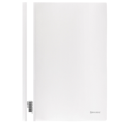 Скоросшиватель пластиковый BRAUBERG, А4, 130/180 мкм, белый, 228676