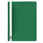 Скоросшиватель пластиковый BRAUBERG, А4, 130/180 мкм, зеленый, 220414