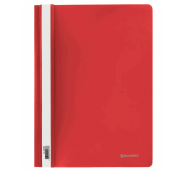 Скоросшиватель пластиковый BRAUBERG, А4, 130/180 мкм, красный, 220384