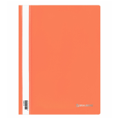 Скоросшиватель пластиковый BRAUBERG, А4, 130/180 мкм, оранжевый, 228673