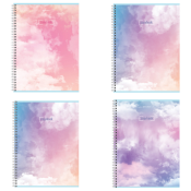 Тетрадь А4, 80 л., BRAUBERG, гребень, клетка, глянцевый лак, "CLOUD", 404053